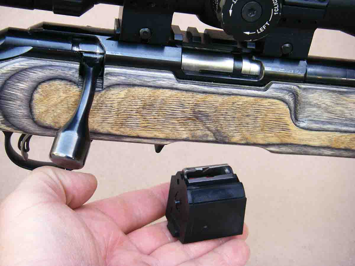 The American Rimfire utilizes the same 10-shot rotary magazine as the Model 10/22.